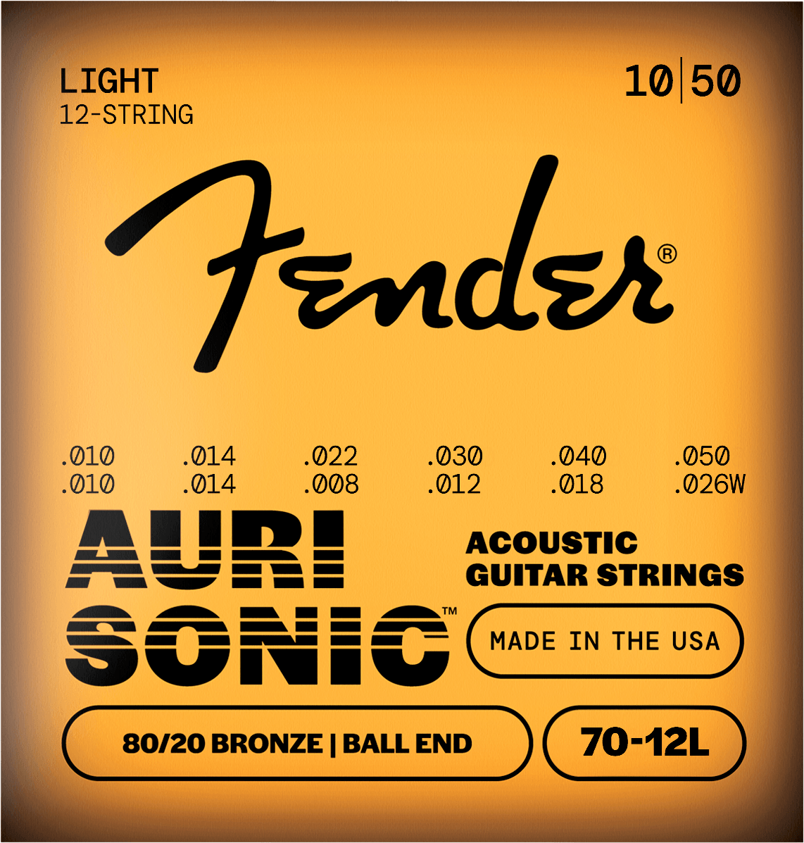 AuriSonic™ 70-12L 80/20 12-String Acoustic Guitar Strings