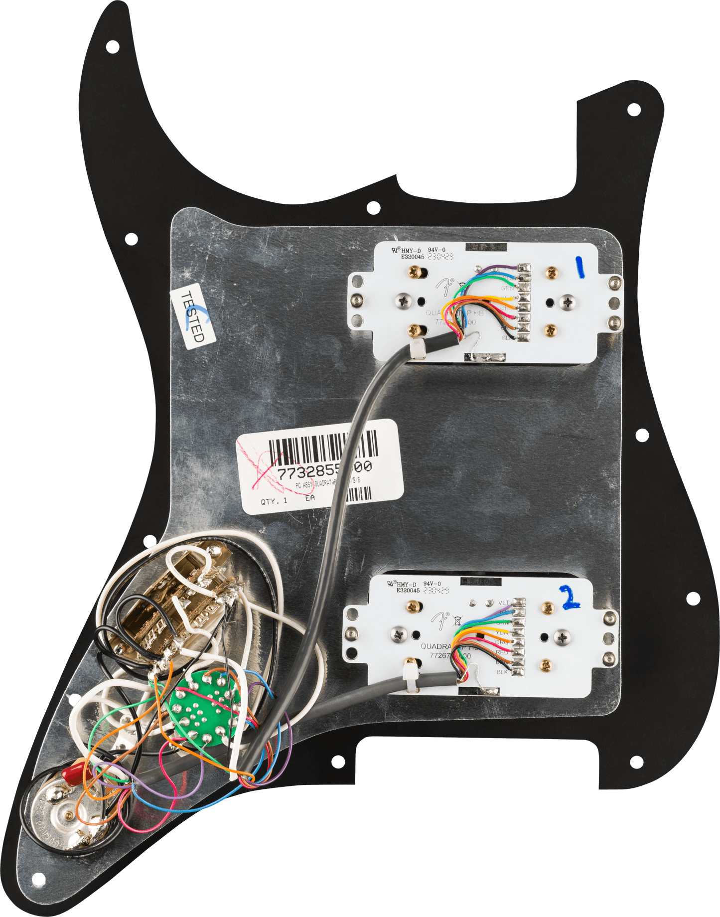 Pre-Wired Strat® Pickguard, Quadra Tap™ HH